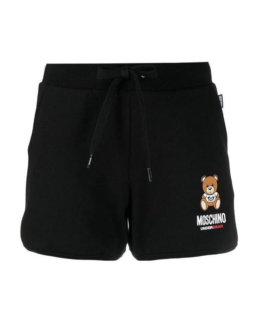 Moschino Black Underbear Logo Sports Shorts