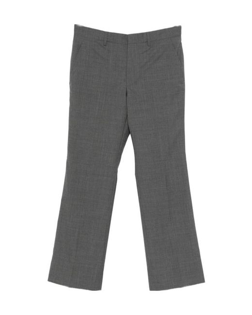 Prada Gray Pleated Tailored Pants for men