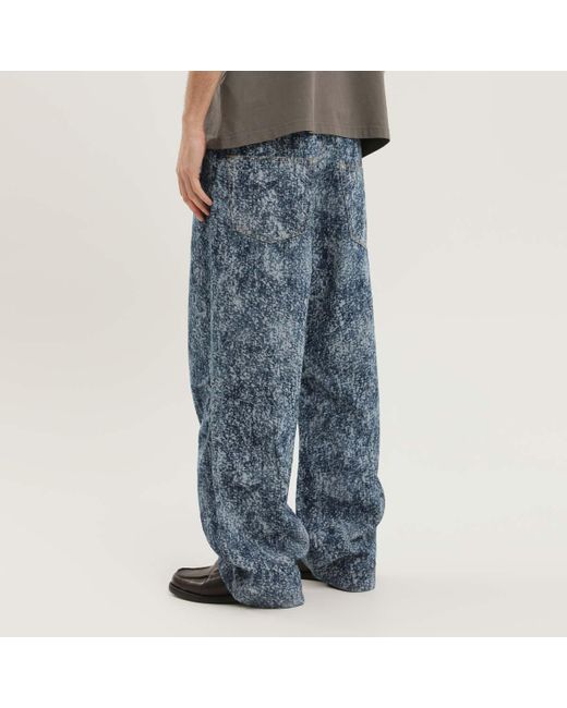 1989 STUDIO Blue Acid Wash Wide-Leg Jeans for men