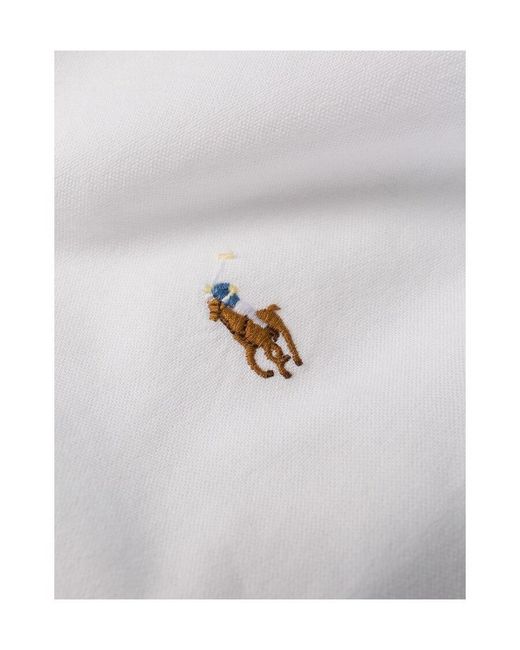 Polo Ralph Lauren White Pony Embroidered Oxford Shirt for men