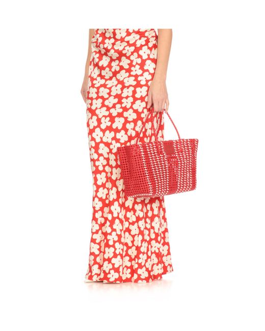 MSGM Red Logo-Patch Tote Bag