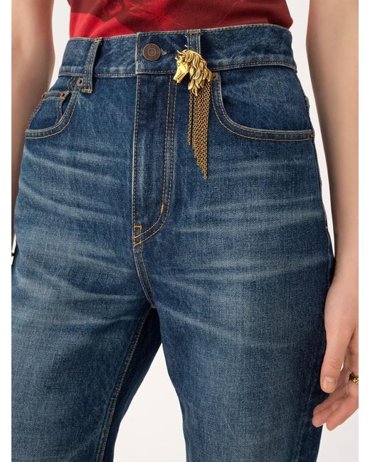 Chloé Blue Chloé Charm High-Rise Straight-Leg Jeans