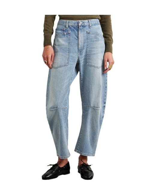Nili Lotan Blue Shon Curved Jeans