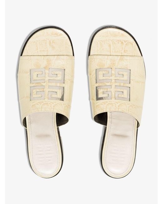Givenchy White 4G Mesh Logo Sandals