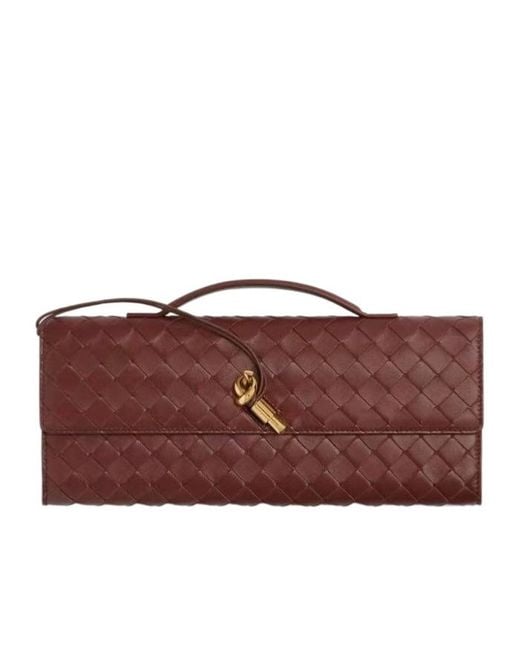 Bottega Veneta Red Andiamo Intrecciato Clutch Bag