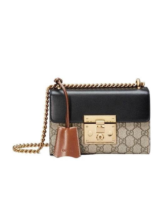 Gucci Black Padlock Gg Supreme Shoulder Bag