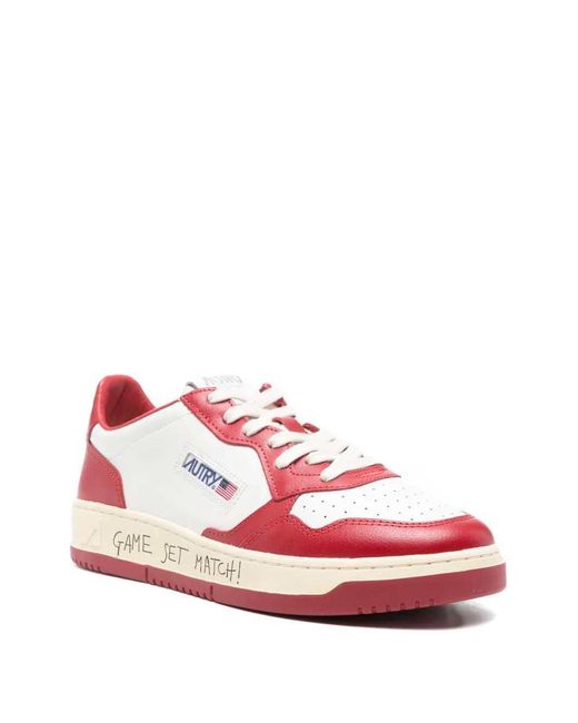 Autry Pink Medalist Low Perforated Low-Tops for men