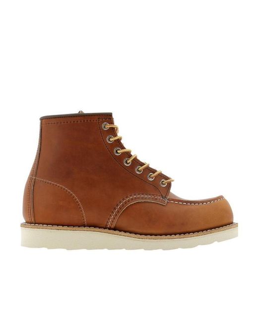 Red Wing Brown Classic Moc Lace-Up Boots for men