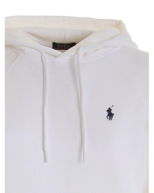 Polo Ralph Lauren White Pony Embroidered Drawstring Hoodie