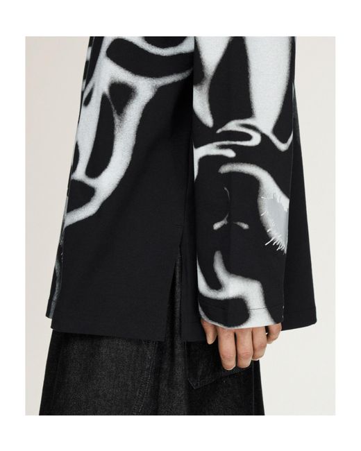 Y-3 Black Chito Graphic Long-Sleeve T-Shirt for men