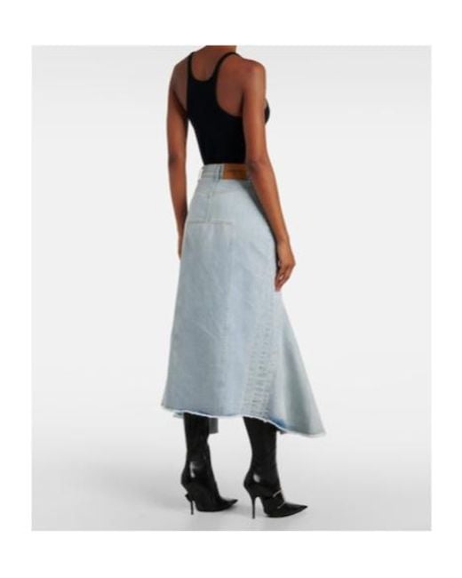 Vetements Blue Godet Denim Midi Skirt
