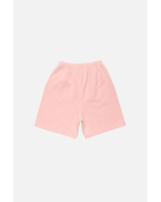 Acne Pink Fleece Shorts With Logo for men