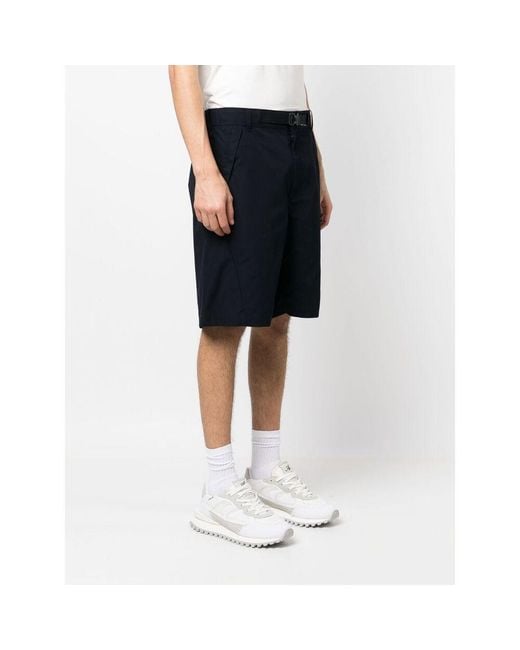 C P Company Black Knee-Length Belted-Waist Shorts for men