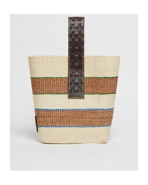 Weekend by Maxmara White Small Striped Tote