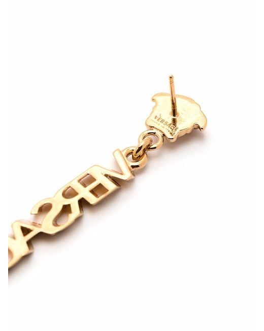 Versace Metallic Medusa Head Motif Earrings