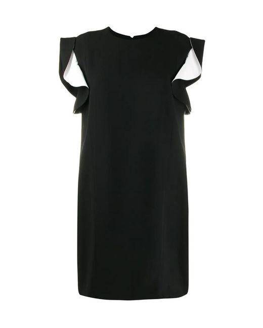 Givenchy Black Ruffle Sleeve Straight Fit Dress