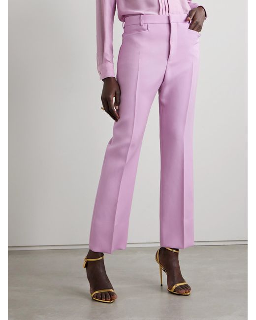 Tom Ford Purple Wool Blend Casual Pants
