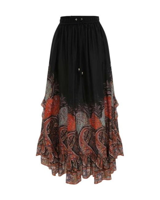 Zimmermann Brown Rhiannon Ruffle Maxi Skirt