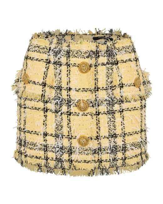 Balmain Metallic Glitter Tweed Mini Skirt