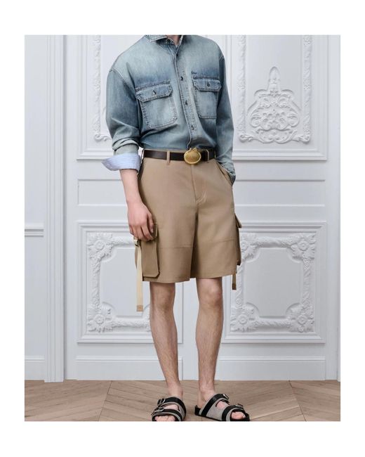 Dior Natural Cargo Shorts for men