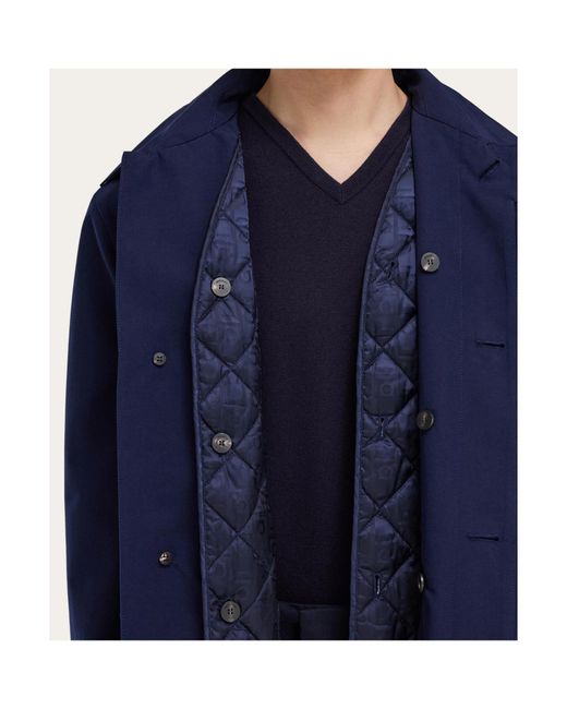 Ferragamo Blue Ferragamo Straight Hem Coat for men