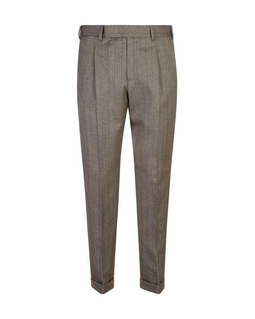 PT01 Gray Striped Casual Pants for men