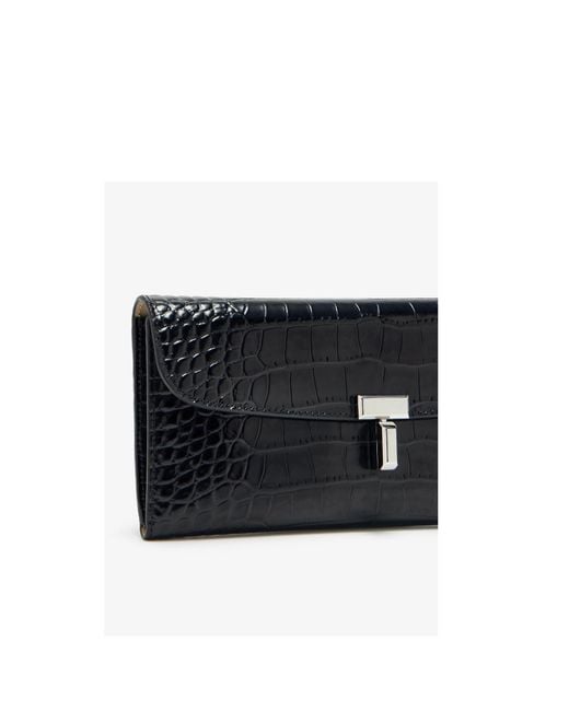 Totême Black Totême T-Lock Embossed Wallet