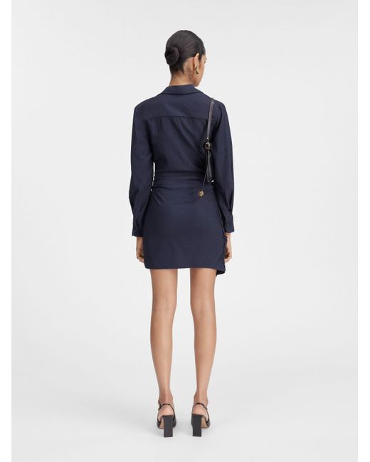 Jacquemus Blue Bahia Tied Long-Sleeved Dress