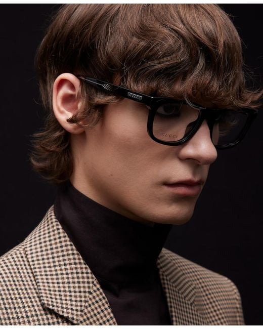 Gucci White Rectangular Optical Frame for men