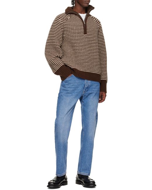 Studio Nicholson Brown Striped Sweater for men