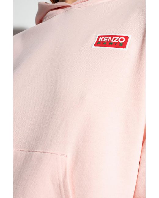 KENZO Pink Logo-Embroidered Hoodie