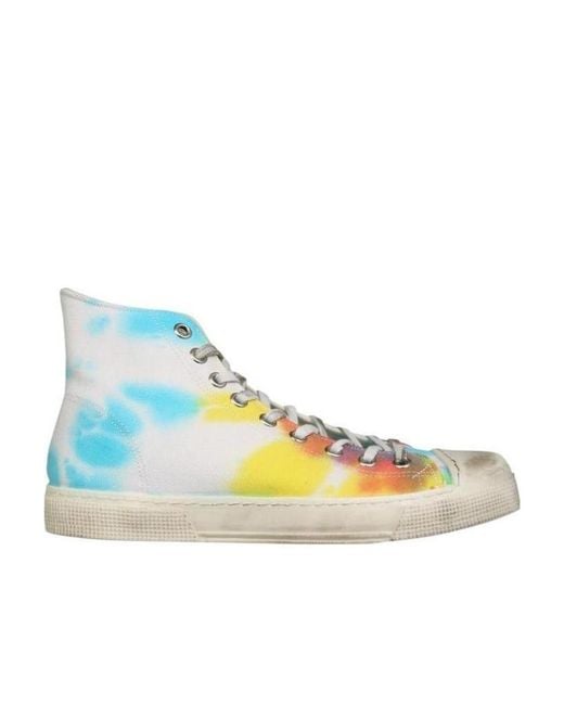 Gienchi Blue High Jean Michel Lace-Up Sneakers for men
