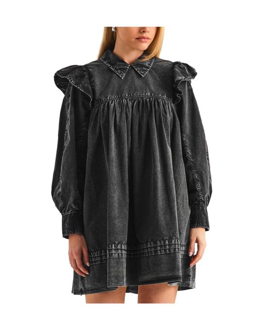 Ganni Black Oversized Tunic Dress