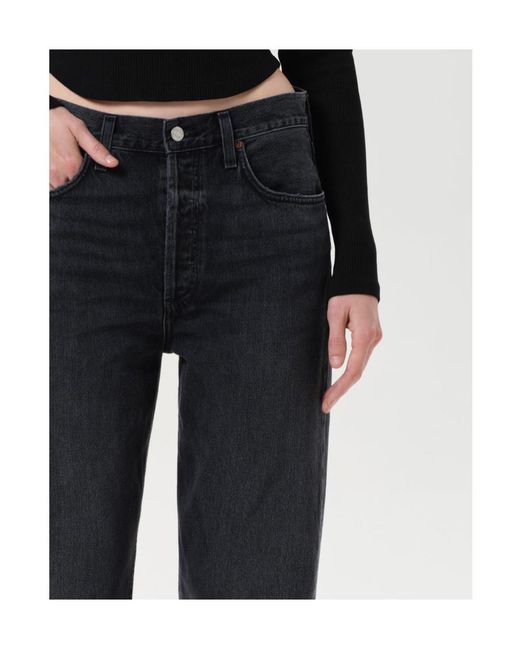 Agolde Blue Relaxed Straight-Leg Jeans