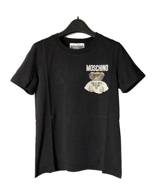 Moschino Black Round-Necked Logo T-Shirt