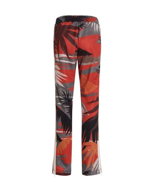 Palm Angels Red Hawaii-Print Track Pants for men