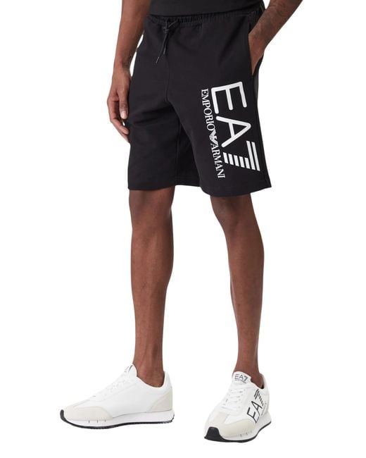 EA7 Black Wide Leg Shorts for men