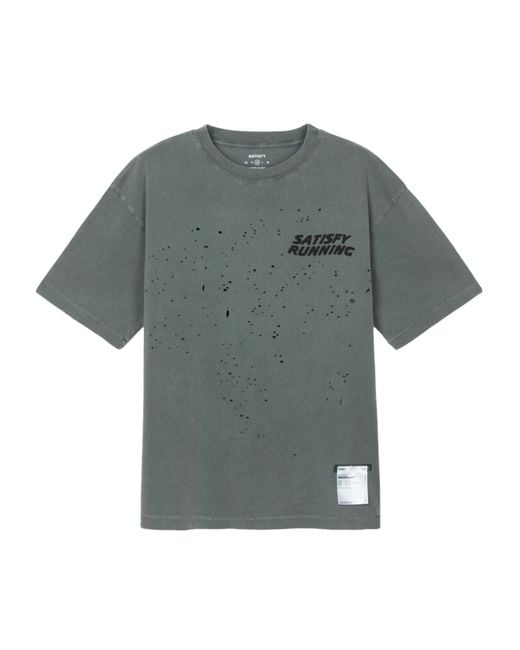 Satisfy Gray Mothtech Distressed Logo T-Shirt for men
