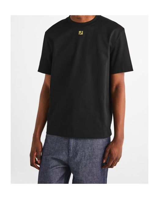 Fendi Black Logo Short-Sleeved T-Shirt for men
