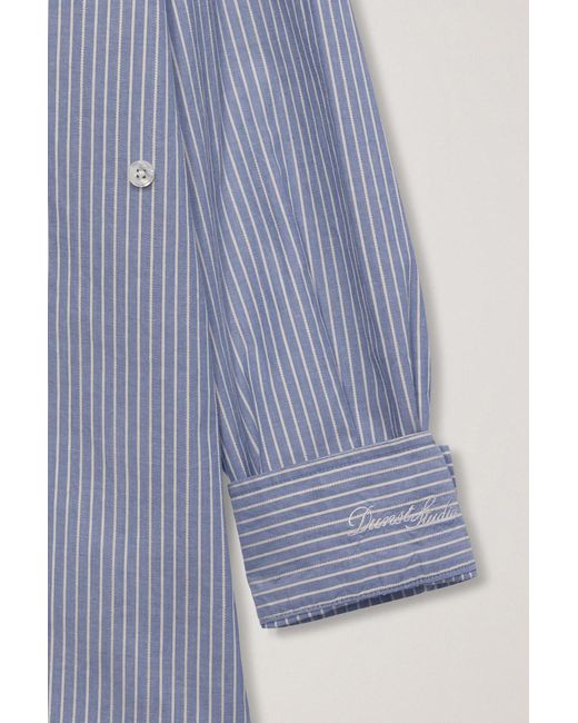 DUNST Blue Striped Button-Up Shirt for men