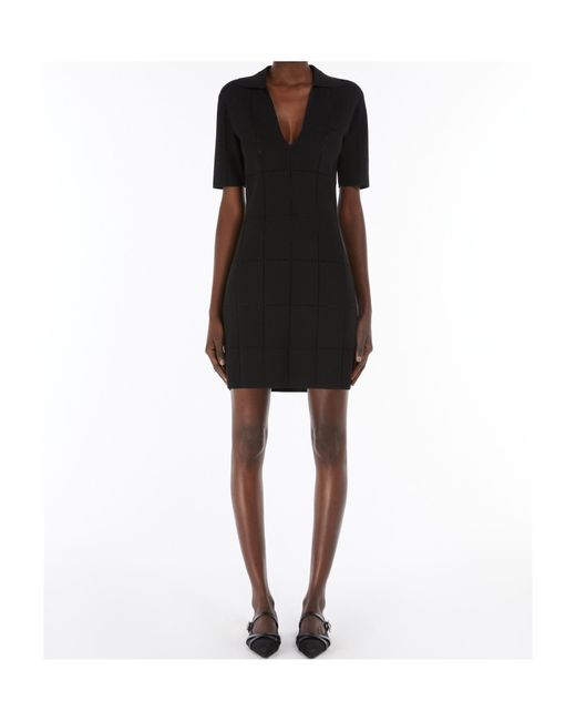 Max Mara Black Short Viscose Crepe Dress