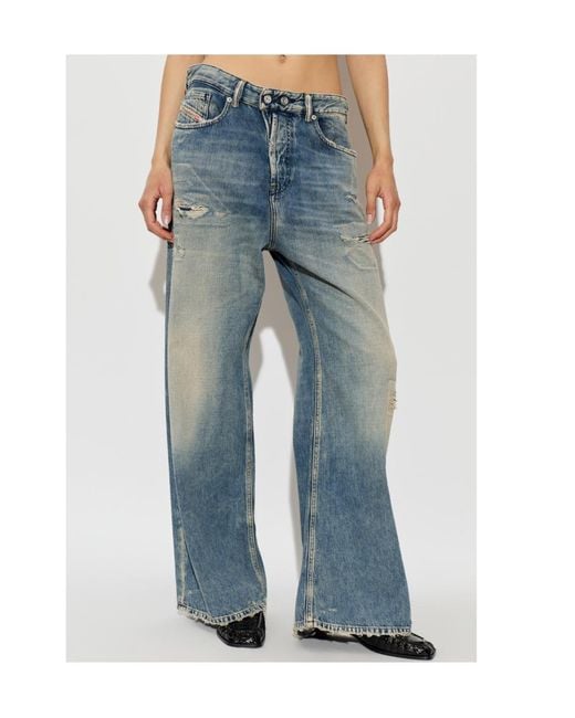 DIESEL Blue 1996 D Sire Yu Distressed Wide-Leg Jeans