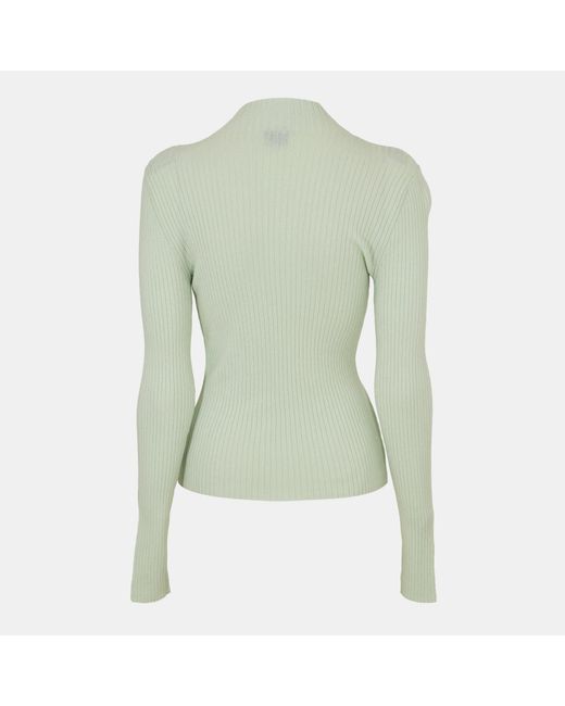 Boss Green Mock-Neck Ribbed Knit Top