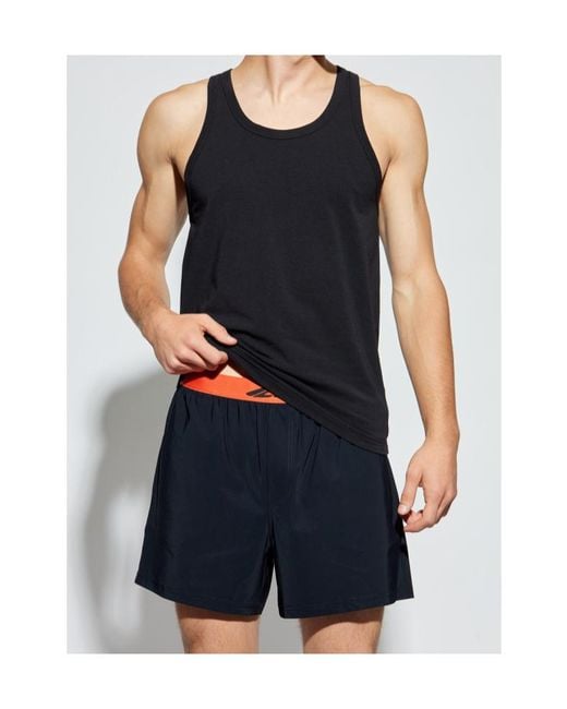 DSquared² Black Icon Logo-Print Tank for men