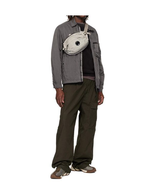 C P Company Gray Panama-R Zippered Lens Jacket for men
