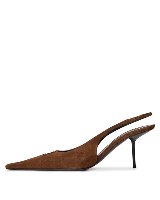 Saint Laurent Brown Solid Color High Heels