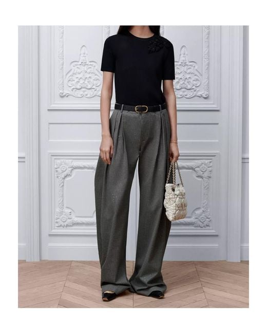 Dior Black Short-Sleeved Embroidered Sweater
