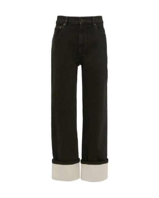JW Anderson Jw Anderson Contrast Turn-Up Denim Jeans in Black 