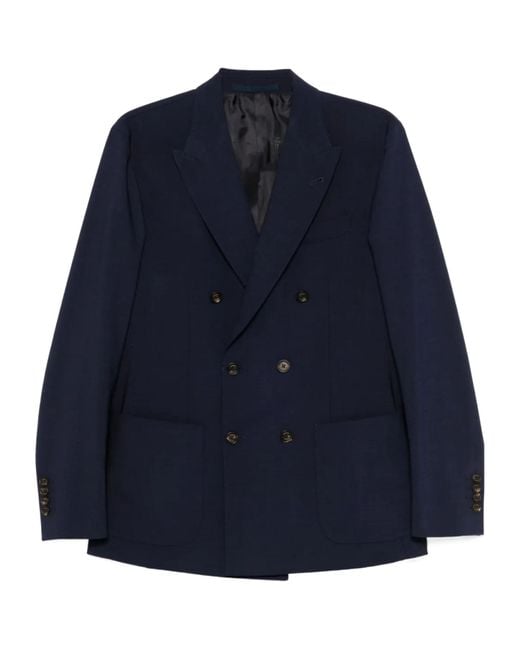 Eleventy Blue Double-Breasted Jacket for men