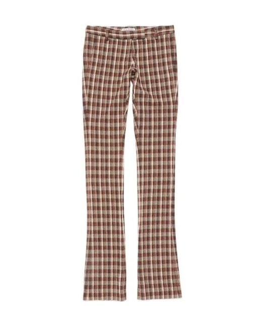 Acne Brown Check Tailored Trousers